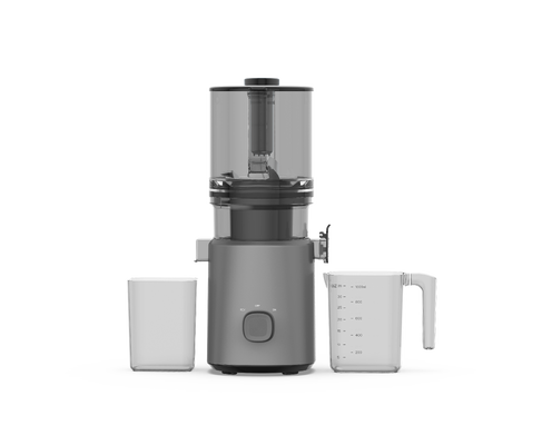 HJ303 Srebrny Szary Powolny Suszarek Żujący 155 mm Szeroki Słup pasuje do całego ananasa, 200W silnik, 1000ml kubek soku, <70dB Cicha obsługa