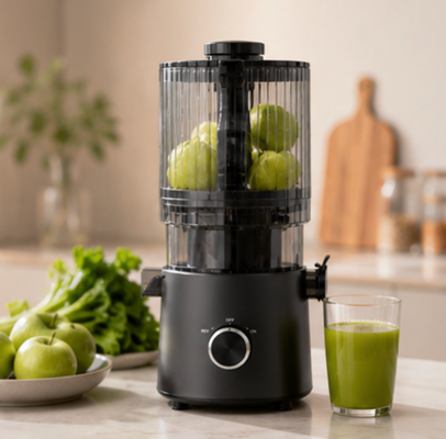 Fresh Smart HJ303 Extra-Wide Slow Masticating Juicer dla miłośników świeżego soku z 155mm chute, 2400ml Hopper, 200W Cold Press & Self Cleaning