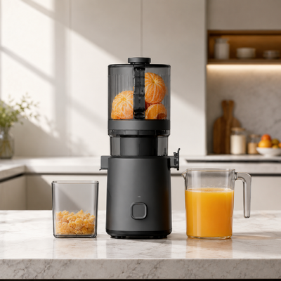 Świeże Smart HJ303 Extra-Wide Slow Masticating Juicer      Ultimate Whole-Fruit Experience z 155mm Chute, 2400ml Hopper, 200W Cold Press & Self Cleaning