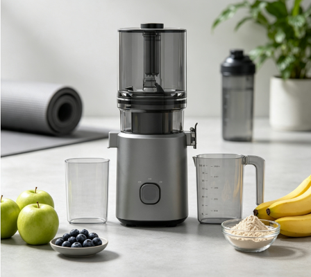 Świeża, inteligentna wyciskarka wolnoobrotowa Fresh Smart HJ303 z szerokim otworem – wyciskarka, która poradzi sobie z całym ananasem (i całą rodziną) dzięki 155 mm kanałowi, 2400 ml zasobnikowi, 200 W zimnego tłoczenia i funkcją samooczyszczania