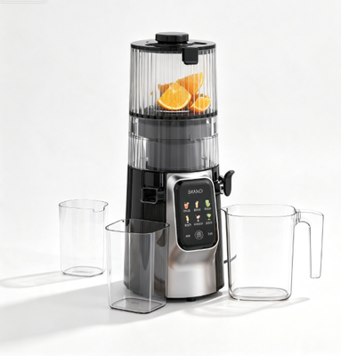 Wyciskarka wolnoobrotowa Fresh Smart HJ102D wielofunkcyjna – jedno urządzenie, które zrobi wszystko, z 6 trybami, szerokim otworem 135 mm, zimnym tłoczeniem 200 W i funkcją samooczyszczania