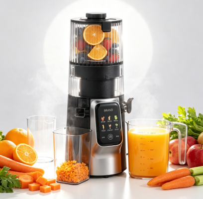 Świeża Smart HJ102D 6-w-1 wolnoobrotowa wyciskarka do soków – jedna maszyna, nieskończone zdrowe możliwości z otworem o szerokości 135 mm, 200 W zimnego tłoczenia i funkcją samooczyszczania