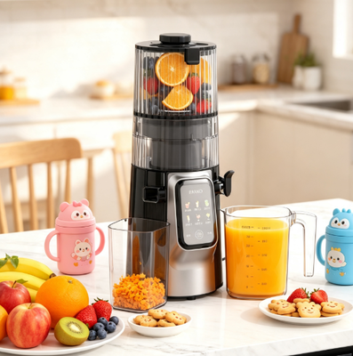 Wszechstronna wolnoobrotowa wyciskarka Fresh Smart HJ102D – 6-w-1 rozwiązanie kuchenne z szerokim otworem 135 mm, 200 W zimnego tłoczenia i funkcją samooczyszczania dla niekończących się zdrowych kreacji