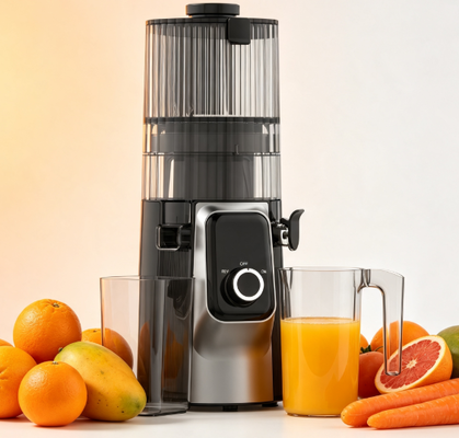 Fresh Smart HJ102C Slow Masticating Juicer Juicer, który sprawia, że każda szklanka jest doskonała z 3 prędkościami regulowanymi, 135 mm szerokim spadochronem, 200W zimną prasą i samooczyszczeniem
