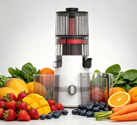 Fresh Smart HJ102B Slow Masticating Juicer Fresh Juice, Fresh Start, Fresh Family z 135mm Chute, 200W Cold Press, samoczyszczeniem i blokadą bezpieczeństwa