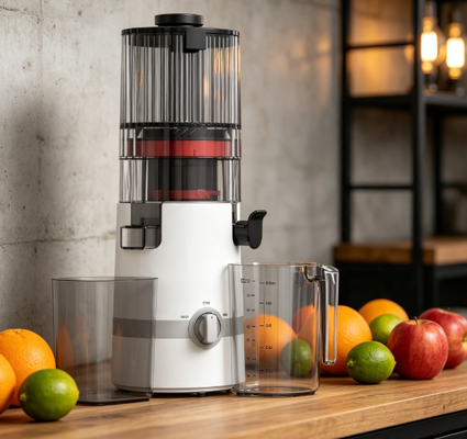 Fresh Smart HJ102B Slow Masticating Juicer   The Smarter Way to Fresh Family Juice with 135mm Chute, 200W Cold Press, Self-Cleaning & Safety Lock Design (Freszywy Smart HJ102B Powolna maskująca soku