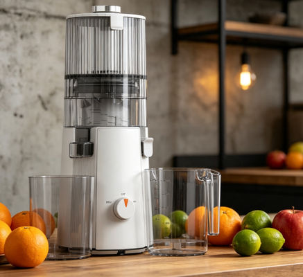 Świeże Smart HJ102A Roślinny Styl Życia Powolne Żucie Sokodrążka 200W Vegano-Przyjazny Ekstraktor z 135mm szerokim odkurzaczem, 55 RPM Technologia Cold Press dla czystego, naturalnego odżywiania całego rośliny