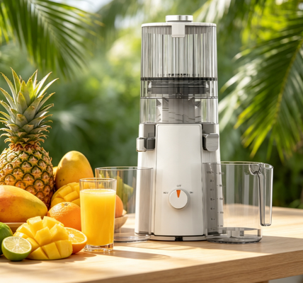 Ekologiczna wolnoobrotowa wyciskarka Smart HJ102A – energooszczędny ekstraktor z zimnym tłoczeniem o mocy 200W z szerokim otworem 135mm, materiały wolne od BPA, 72-godzinna świeżość soku, konstrukcja zero odpadów